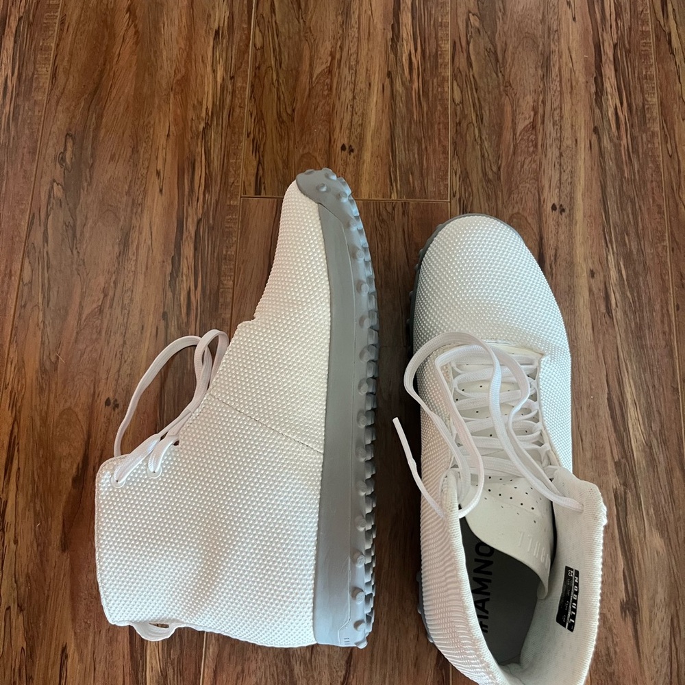 White High-Top Sneakers with Gray Soles